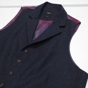 Men's Dobell Blue Wool Blend Waistcoat Regular Fit size Large (42-44)